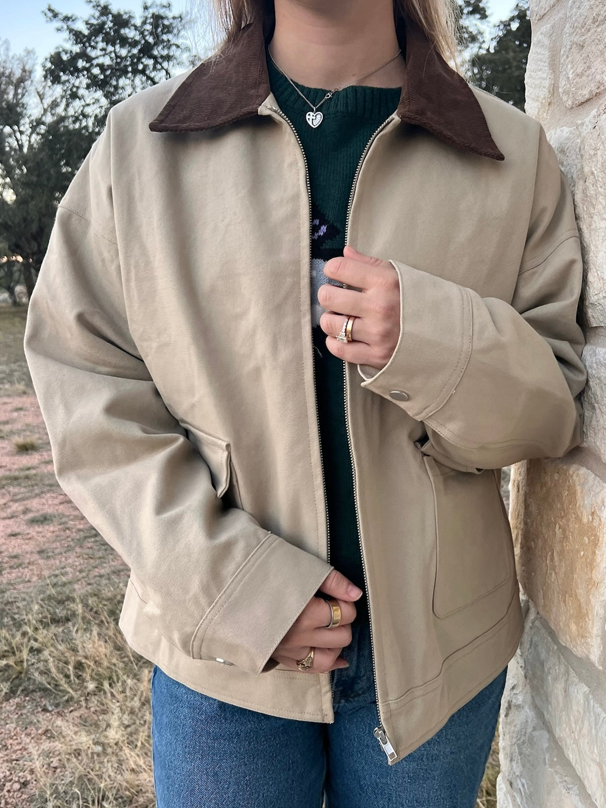 Bailey ベージュ レザージャケット Bailey Jacket – Elowen Blue